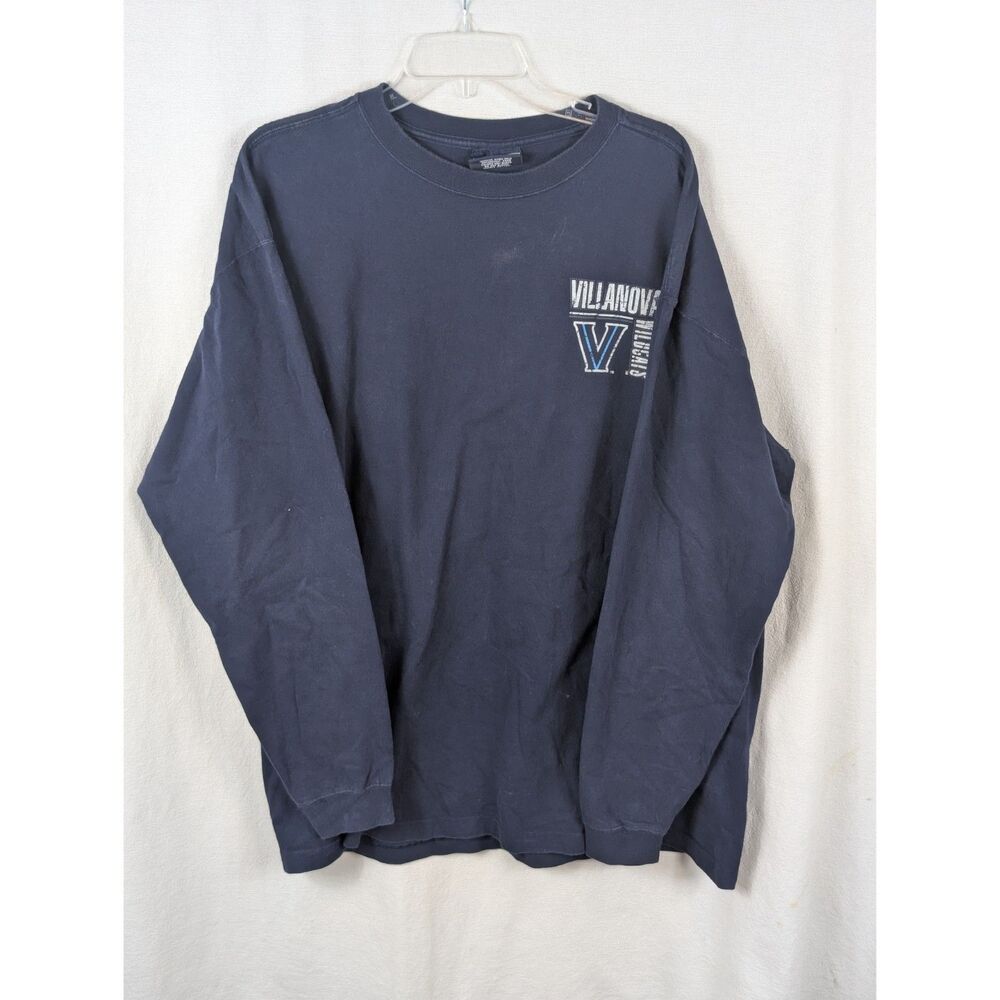 Y2k JanSport Villanova Wildcats Long Sleeve T-Shirt Blue Men's Size XL